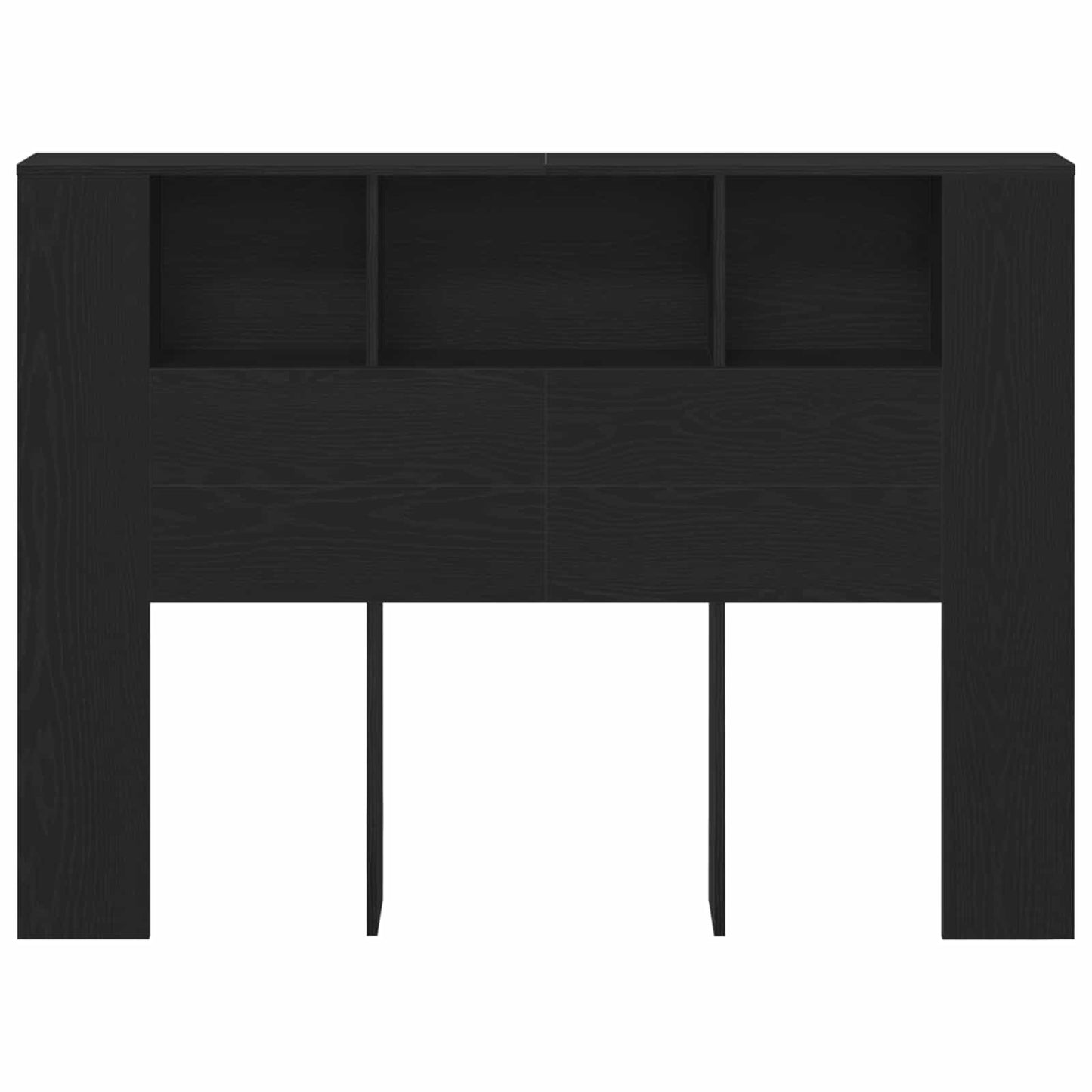 vidaXL Headboard Cabinet Black Oak Engineered Wood 5