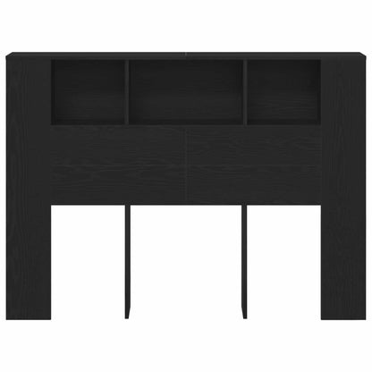 vidaXL Headboard Cabinet Black Oak Engineered Wood 5