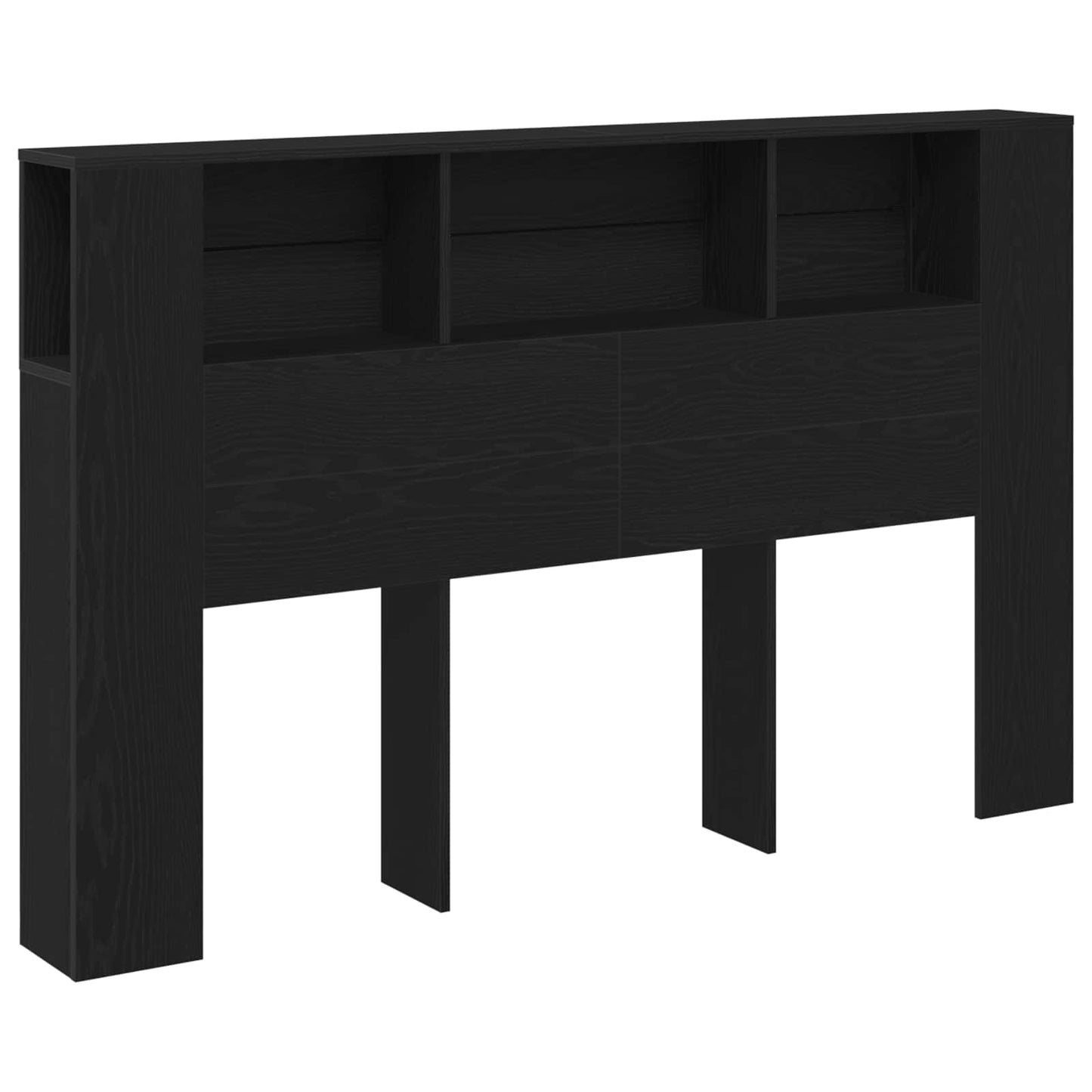 vidaXL Headboard Cabinet Black Oak Engineered Wood 2