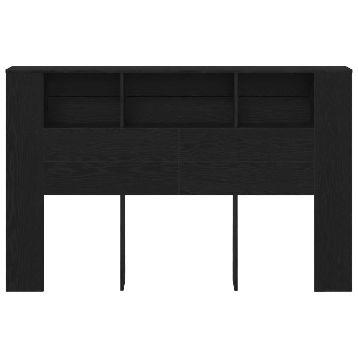 vidaXL Headboard Cabinet Black Oak Engineered Wood 5