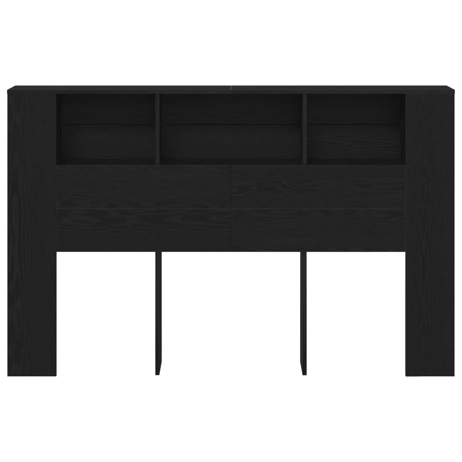 vidaXL Headboard Cabinet Black Oak Engineered Wood 5