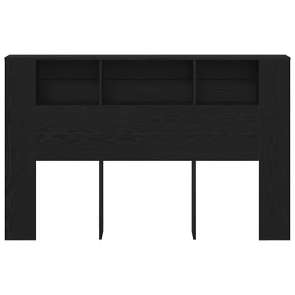 vidaXL Headboard Cabinet Black Oak Engineered Wood 5