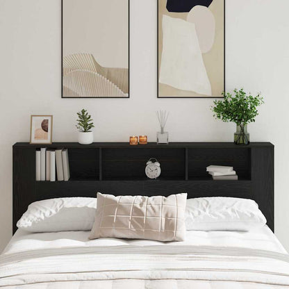 vidaXL Headboard Cabinet Black Oak Engineered Wood 1