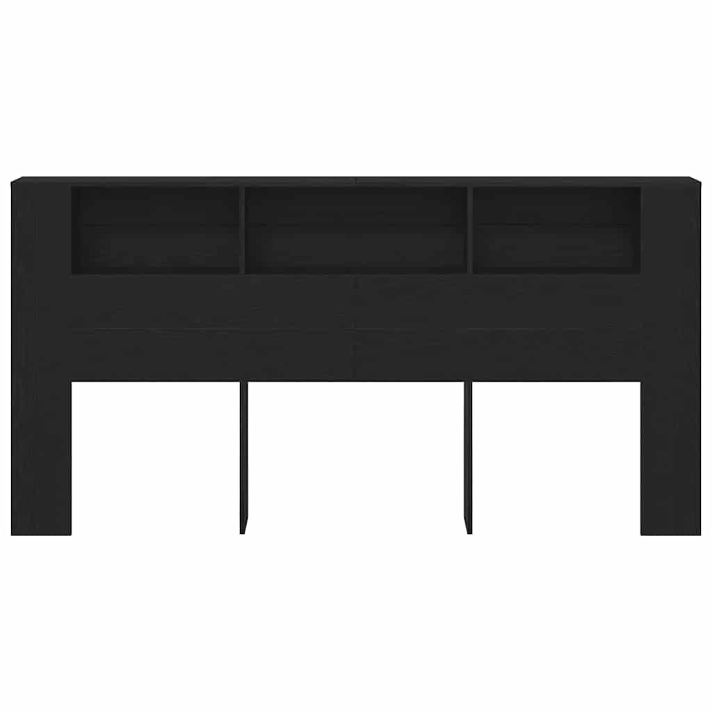 vidaXL Headboard Cabinet Black Oak Engineered Wood 5