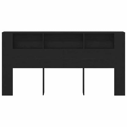 vidaXL Headboard Cabinet Black Oak Engineered Wood 5