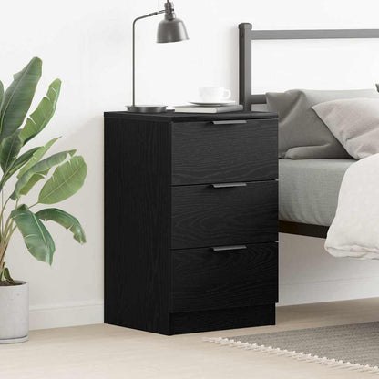 vidaXL Bedside Cabinet Black Oak 40 x 65 x 65 cm Engineered Wood 1