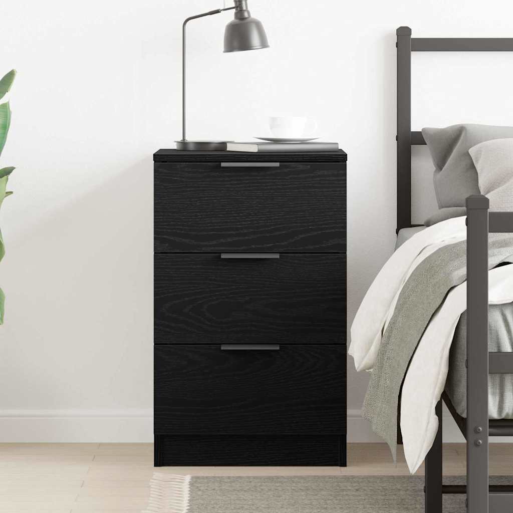 vidaXL Bedside Cabinet Black Oak 40 x 65 x 65 cm Engineered Wood 4
