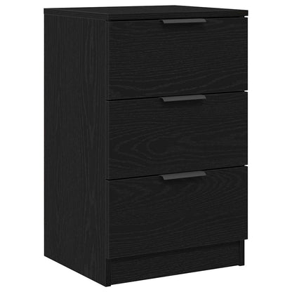 vidaXL Bedside Cabinet Black Oak 40 x 65 x 65 cm Engineered Wood 2