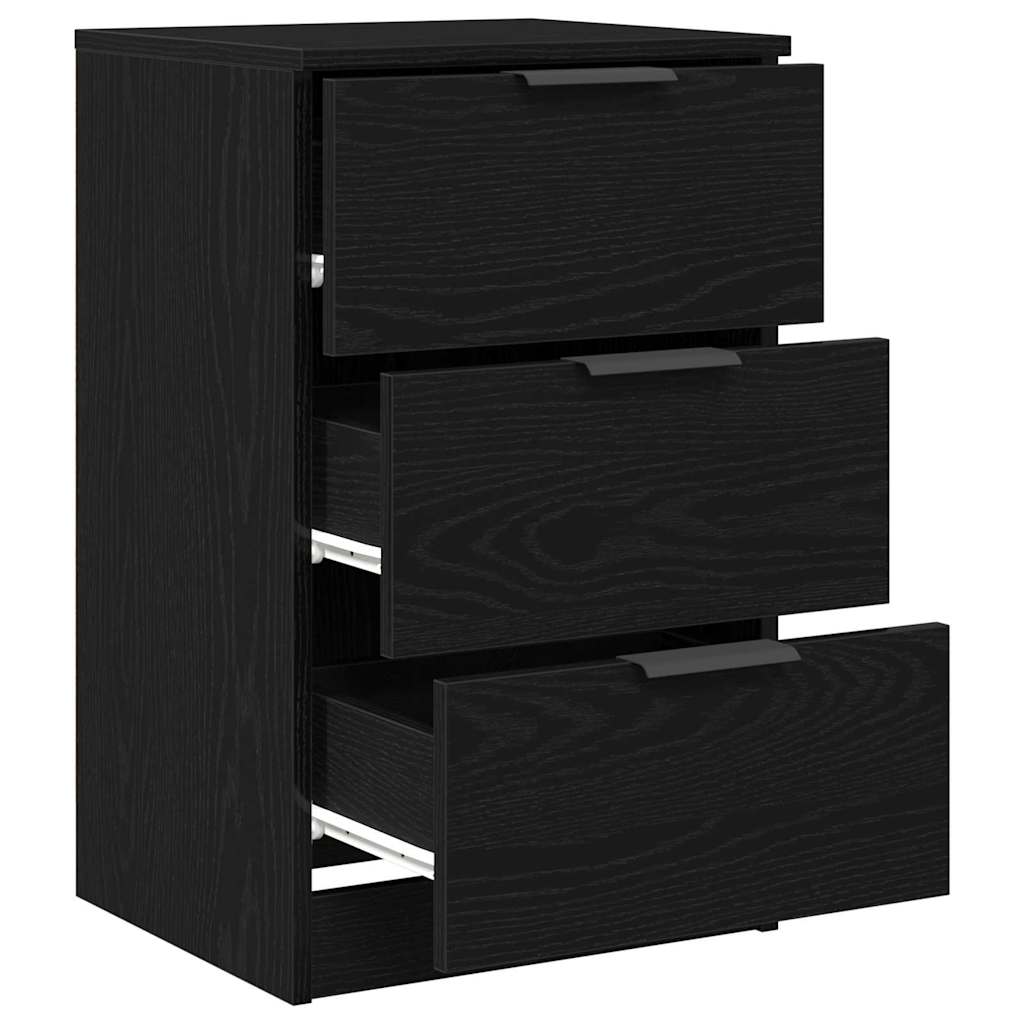 vidaXL Bedside Cabinet Black Oak 40 x 65 x 65 cm Engineered Wood 5