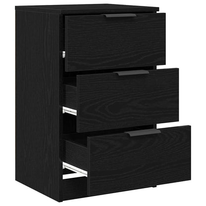 vidaXL Bedside Cabinet Black Oak 40 x 65 x 65 cm Engineered Wood 5