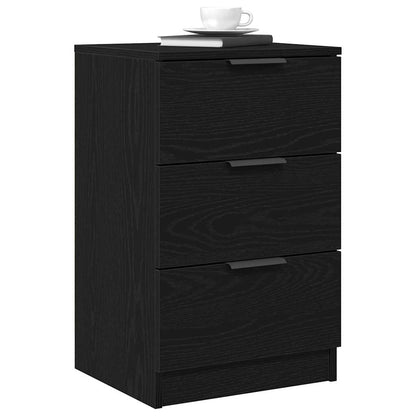 vidaXL Bedside Cabinet Black Oak 40 x 65 x 65 cm Engineered Wood 3