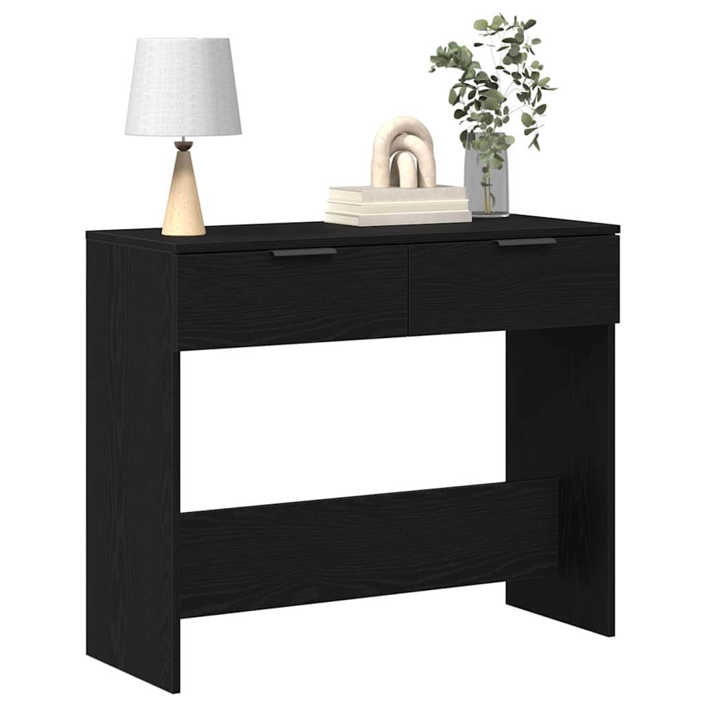 vidaXL Console Table Black Oak 30 x 36 x 75 cm Engineered Wood 3