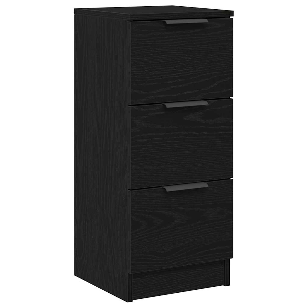 vidaXL Sideboard 2 pcs Black Oak 30 x 30 x 70 cm Engineered Wood 5