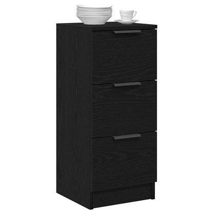 vidaXL Sideboard 2 pcs Black Oak 30 x 30 x 70 cm Engineered Wood 3