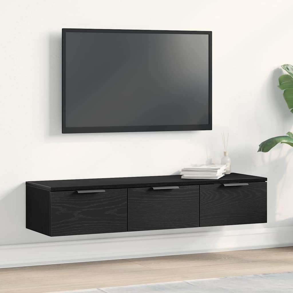 vidaXL Wall Cabinet Black Oak 102 x 30 x 20 cm Engineered Wood 1