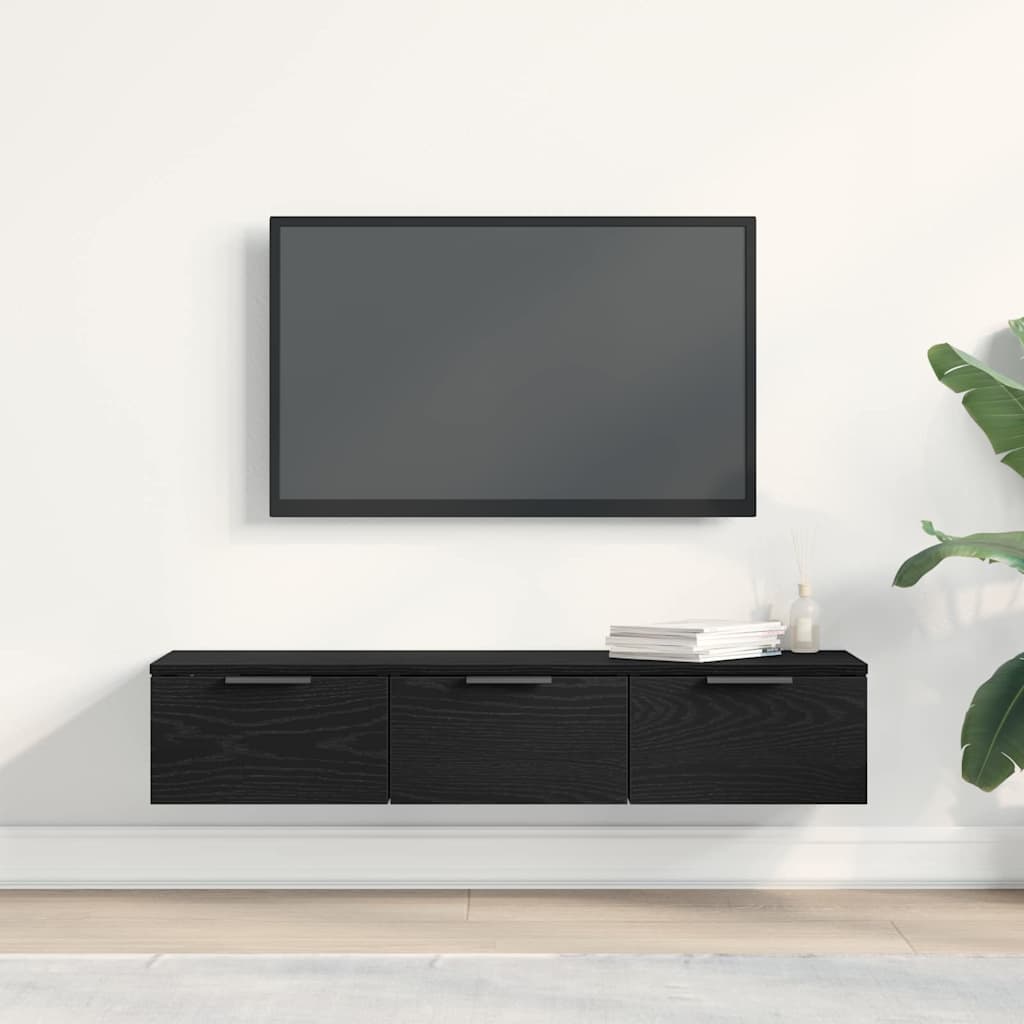 vidaXL Wall Cabinet Black Oak 102 x 30 x 20 cm Engineered Wood 4