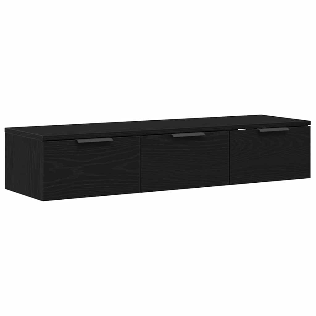 vidaXL Wall Cabinet Black Oak 102 x 30 x 20 cm Engineered Wood 5
