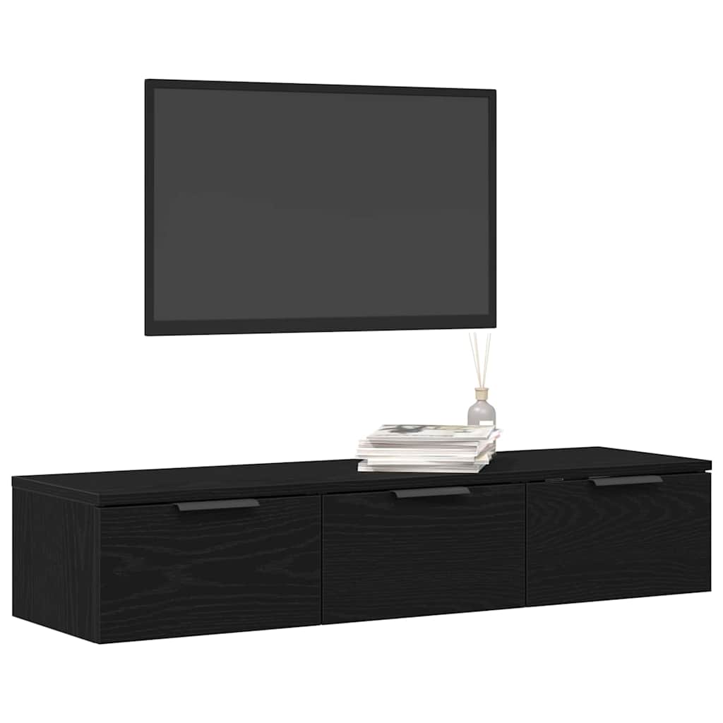 vidaXL Wall Cabinet Black Oak 102 x 30 x 20 cm Engineered Wood 3