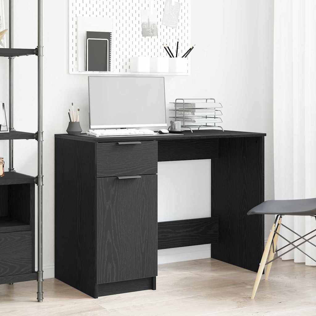 vidaXL Desk Black Oak Engineered Wood 100 x 50 x 75 cm 1