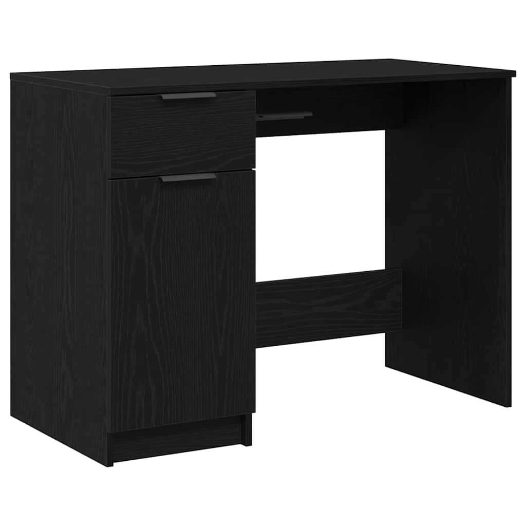 vidaXL Desk Black Oak Engineered Wood 100 x 50 x 75 cm 2