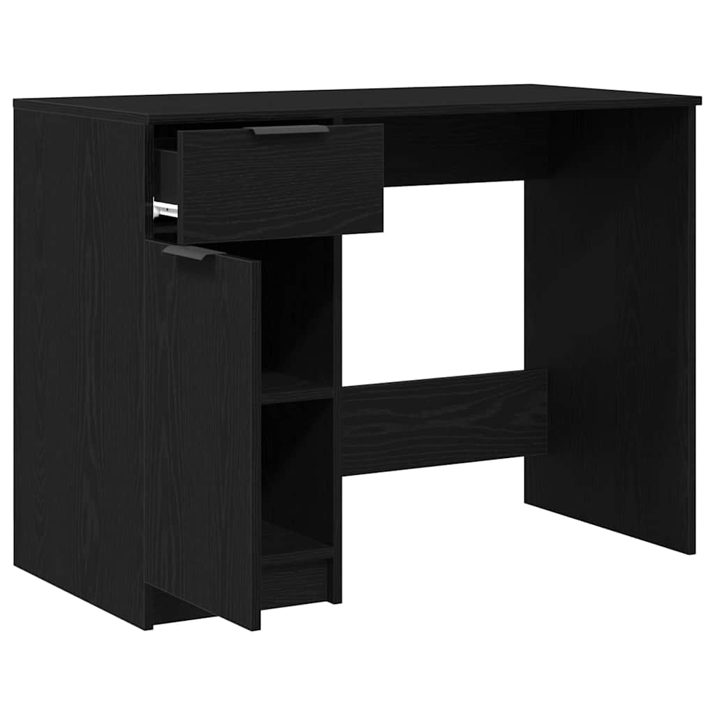vidaXL Desk Black Oak Engineered Wood 100 x 50 x 75 cm 5