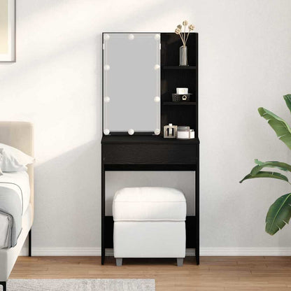 vidaXL Dressing Table Black Oak 60 x 40 x 140 cm Engineered Wood 1