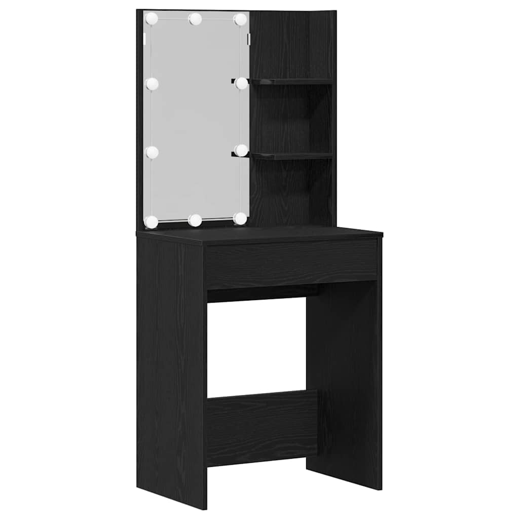 vidaXL Dressing Table Black Oak 60 x 40 x 140 cm Engineered Wood 2