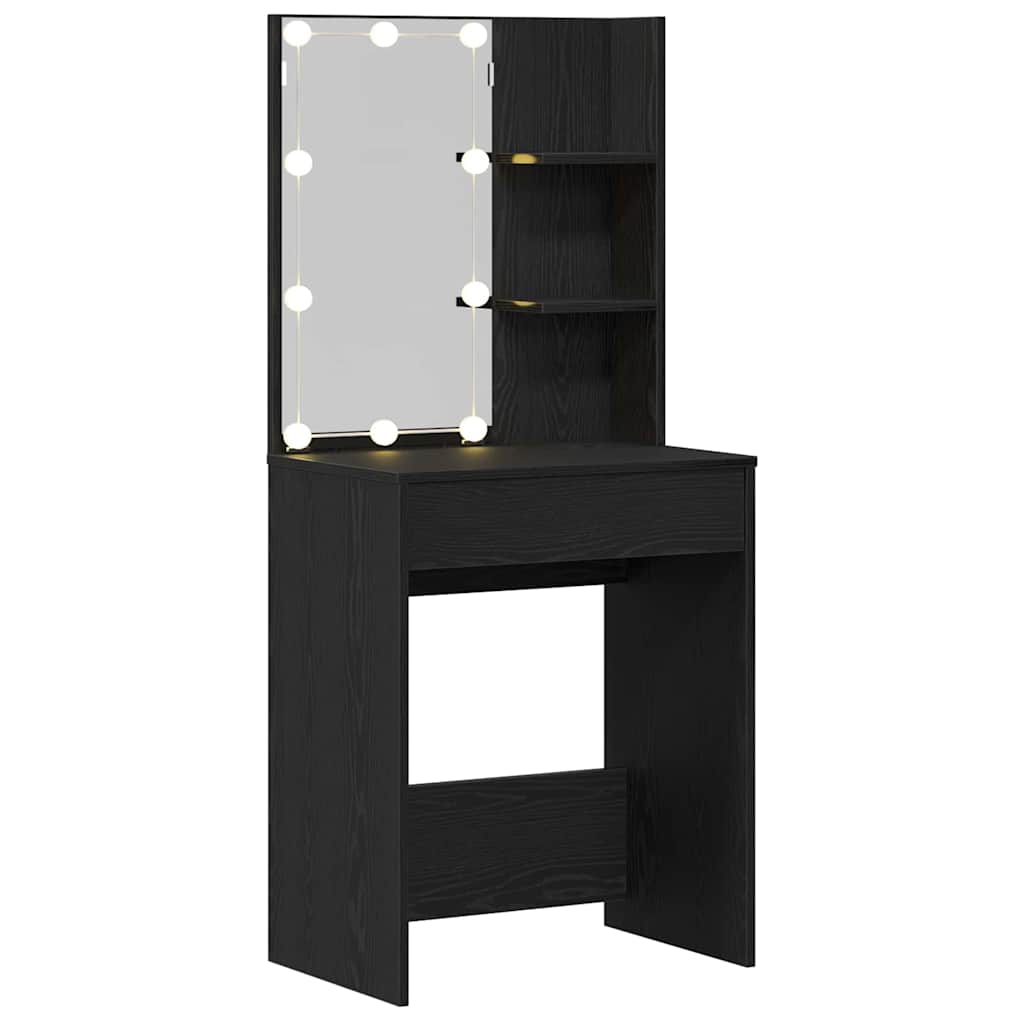 vidaXL Dressing Table Black Oak 60 x 40 x 140 cm Engineered Wood 4