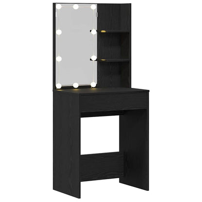 vidaXL Dressing Table Black Oak 60 x 40 x 140 cm Engineered Wood 4