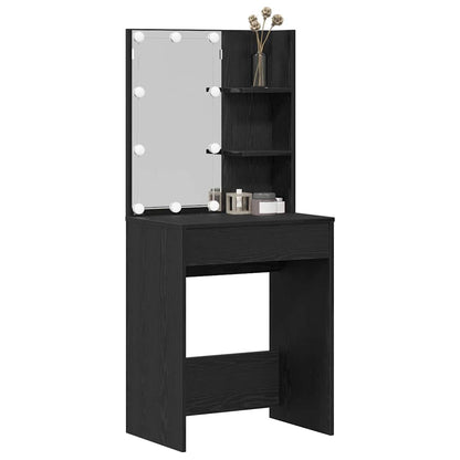 vidaXL Dressing Table Black Oak 60 x 40 x 140 cm Engineered Wood 3