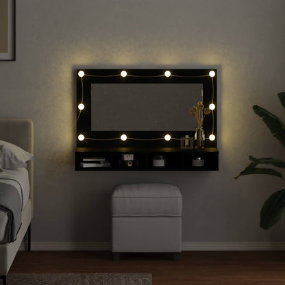 vidaXL Mirror Cabinet Black Oak 90 x 31.5 x 62 cm Engineered Wood 4