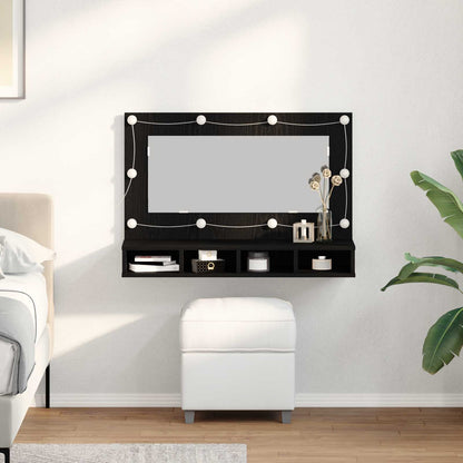 vidaXL Mirror Cabinet Black Oak 90 x 31.5 x 62 cm Engineered Wood 1