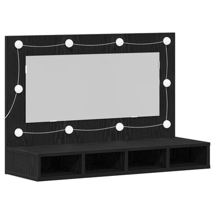 vidaXL Mirror Cabinet Black Oak 90 x 31.5 x 62 cm Engineered Wood 2