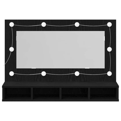 vidaXL Mirror Cabinet Black Oak 90 x 31.5 x 62 cm Engineered Wood 6