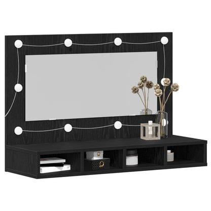 vidaXL Mirror Cabinet Black Oak 90 x 31.5 x 62 cm Engineered Wood 3