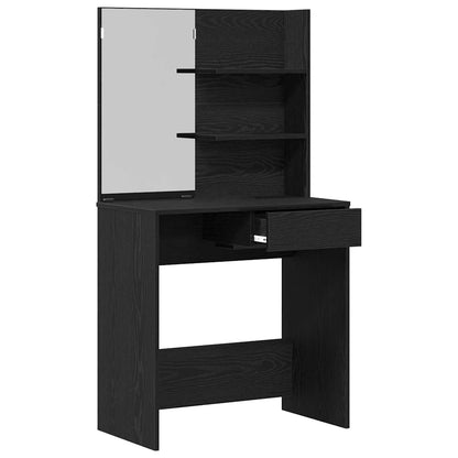 vidaXL Dressing Table Black Oak 74.5 x 40 x 141 cm Engineered Wood 5