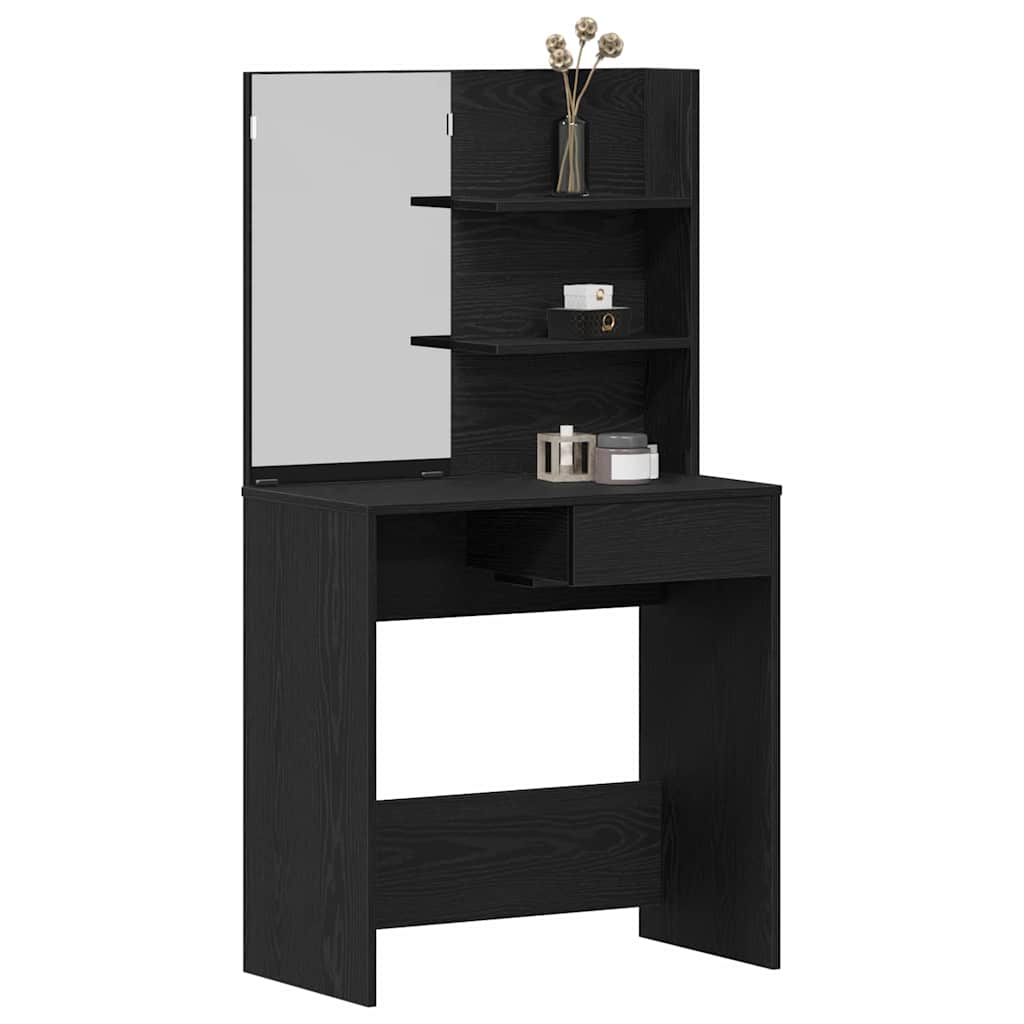 vidaXL Dressing Table Black Oak 74.5 x 40 x 141 cm Engineered Wood 3