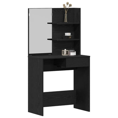vidaXL Dressing Table Black Oak 74.5 x 40 x 141 cm Engineered Wood 3