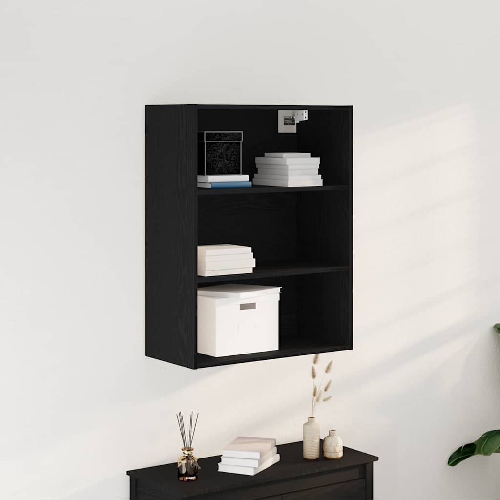 vidaXL Hanging Wall Cabinet Black Oak 69.5 x 32.5 x 90 cm 4