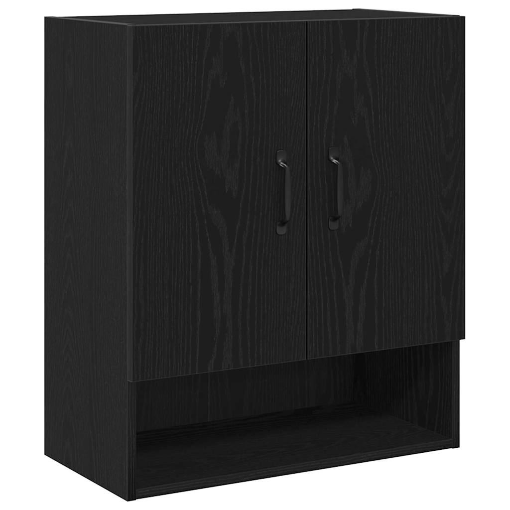 vidaXL Wall Cabinet 60 x 30 x 70 cm Engineered Wood Black Oak 2