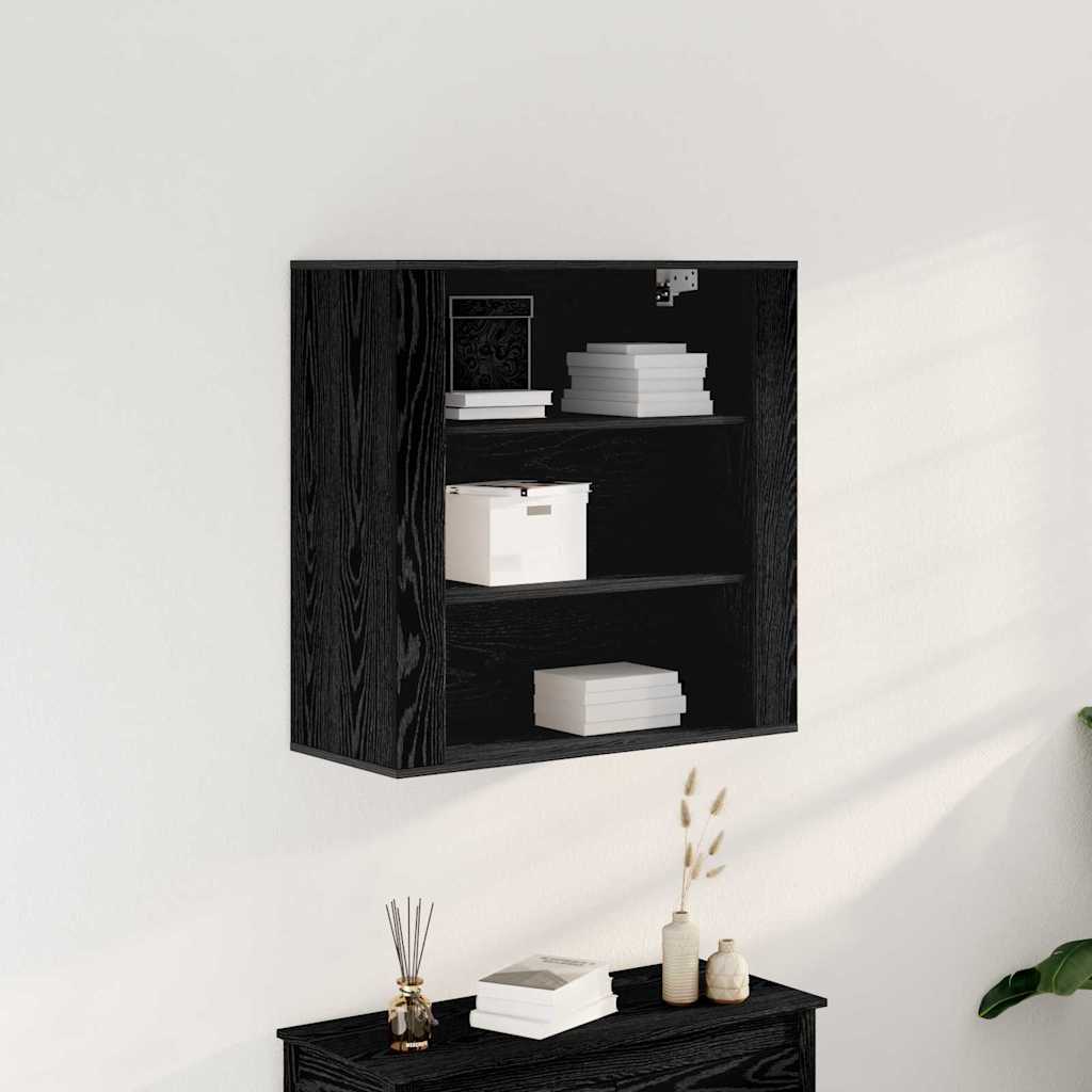 vidaXL Wall Cabinet Black Oak 80 x 33 x 80 cm Engineered Wood 1