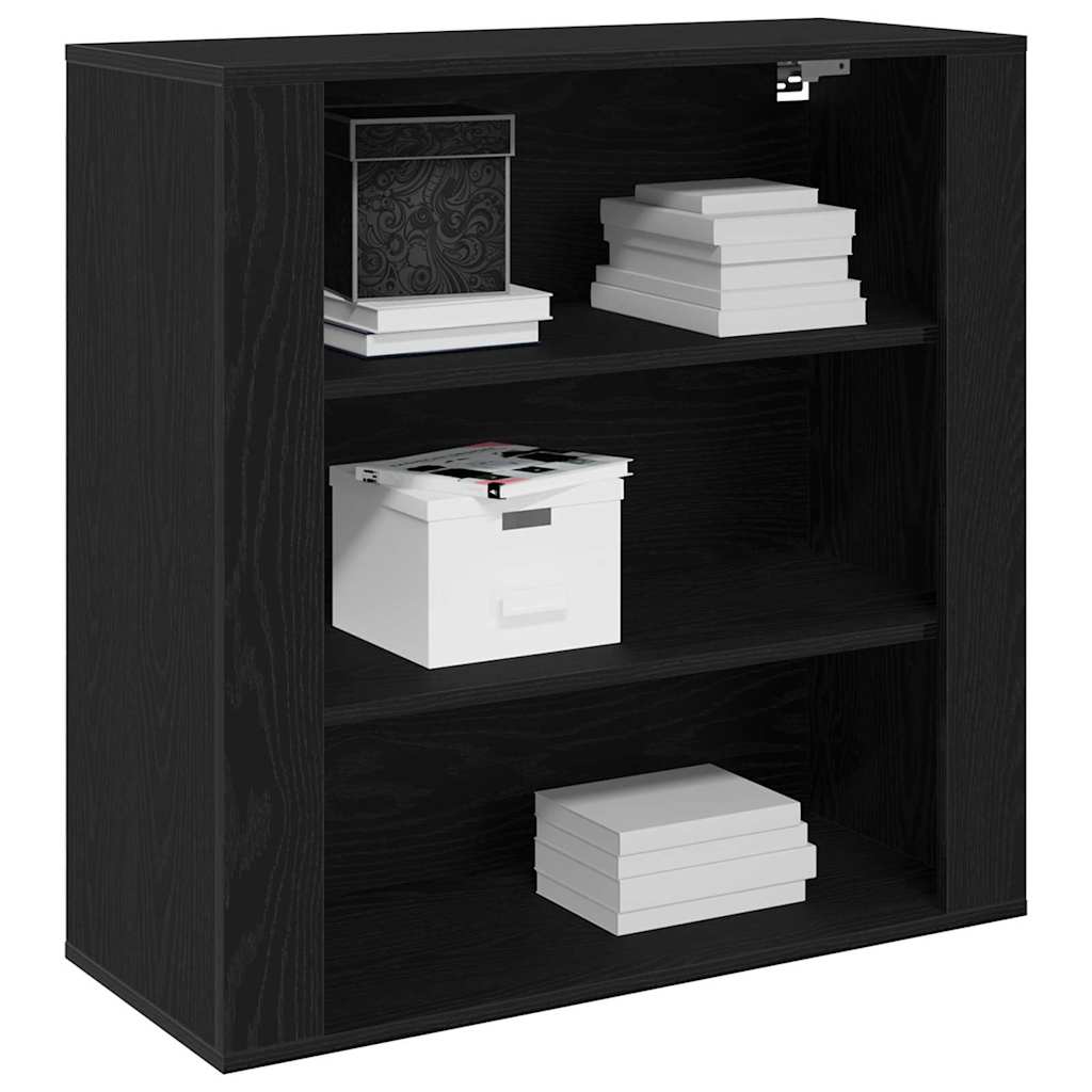 vidaXL Wall Cabinet Black Oak 80 x 33 x 80 cm Engineered Wood 3