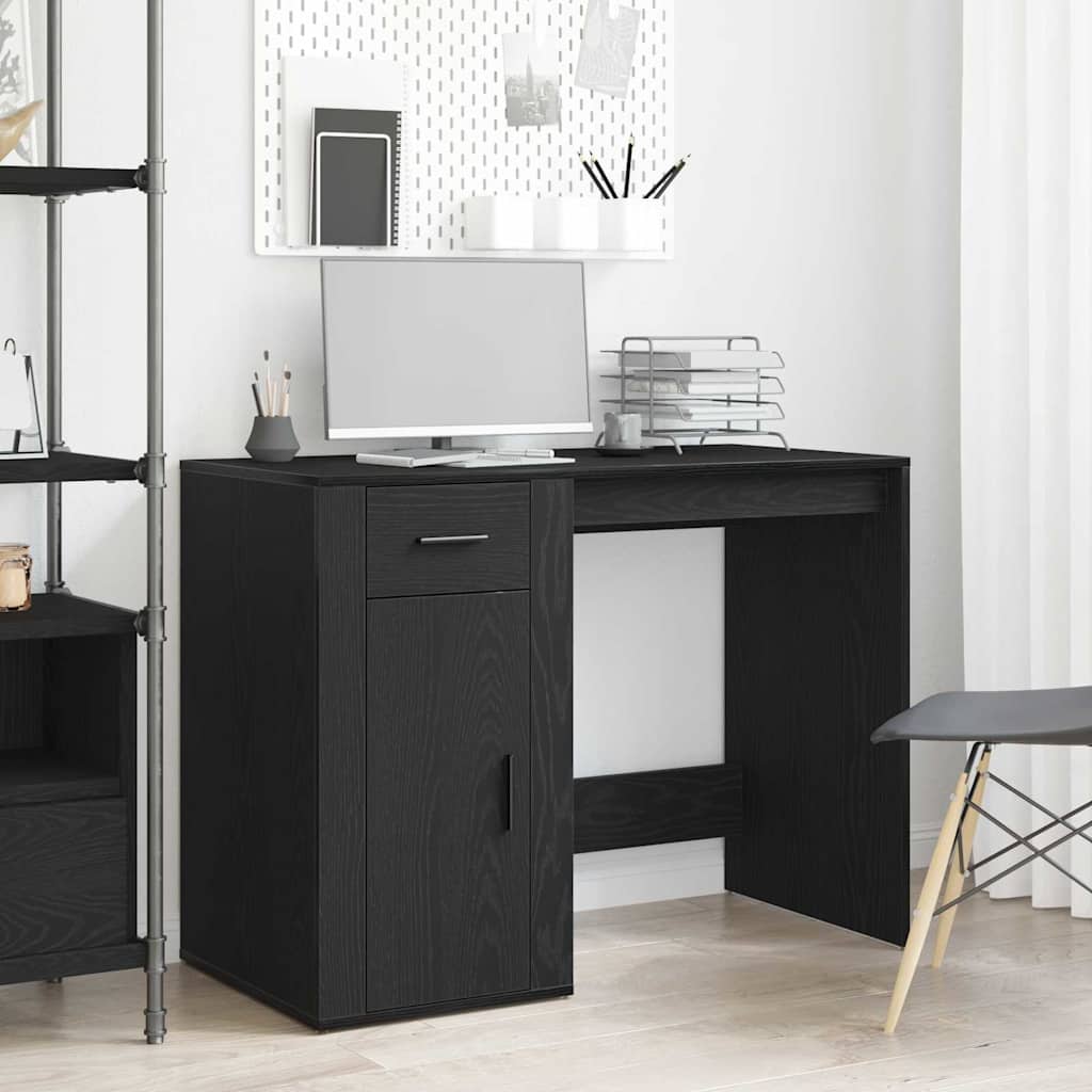 Desk 100x49x75 cm Engineered Wood Black oak