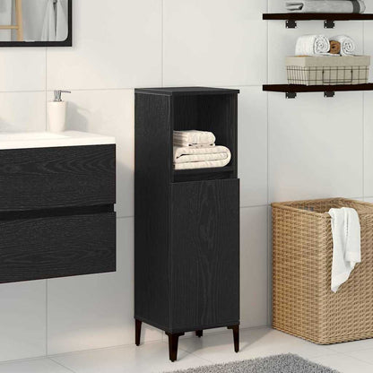 vidaXL Bathroom Cabinet Black Oak 30 x 30 x 100 cm Engineered Wood 1