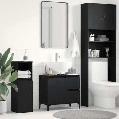 vidaXL Bathroom Cabinet Black Oak 65 x 33 x 60 cm Engineered Wood 1
