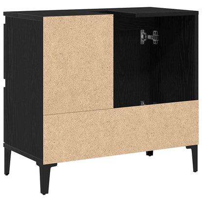 vidaXL Bathroom Cabinet Black Oak 65 x 33 x 60 cm Engineered Wood 6