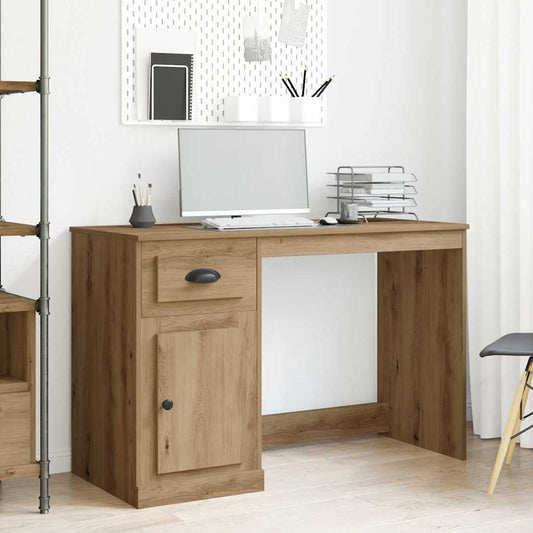 Desk with Drawer 115x50x75 cm Engineered Wood Artisan oak