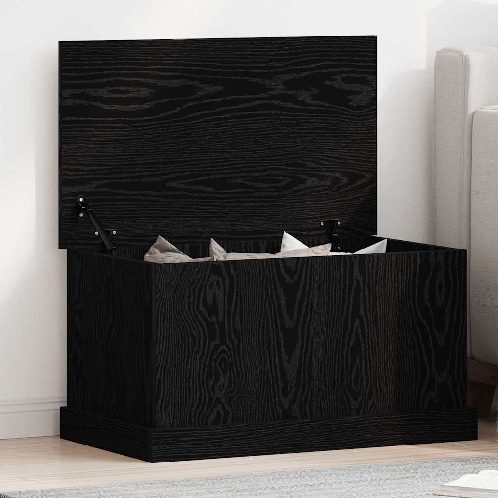 vidaXL Storage Box Black oak 70 x 40 x 38 cm Engineered Wood 1