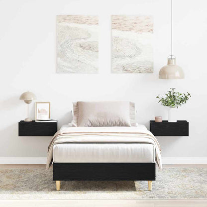 vidaXL Bed Frame Black Oak 203 x 93 x 25 cm Engineered Wood 1