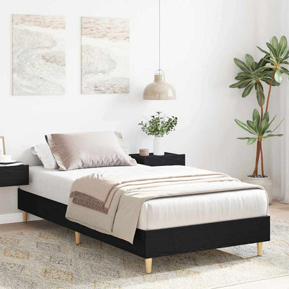 vidaXL Bed Frame Black Oak 203 x 93 x 25 cm Engineered Wood 3